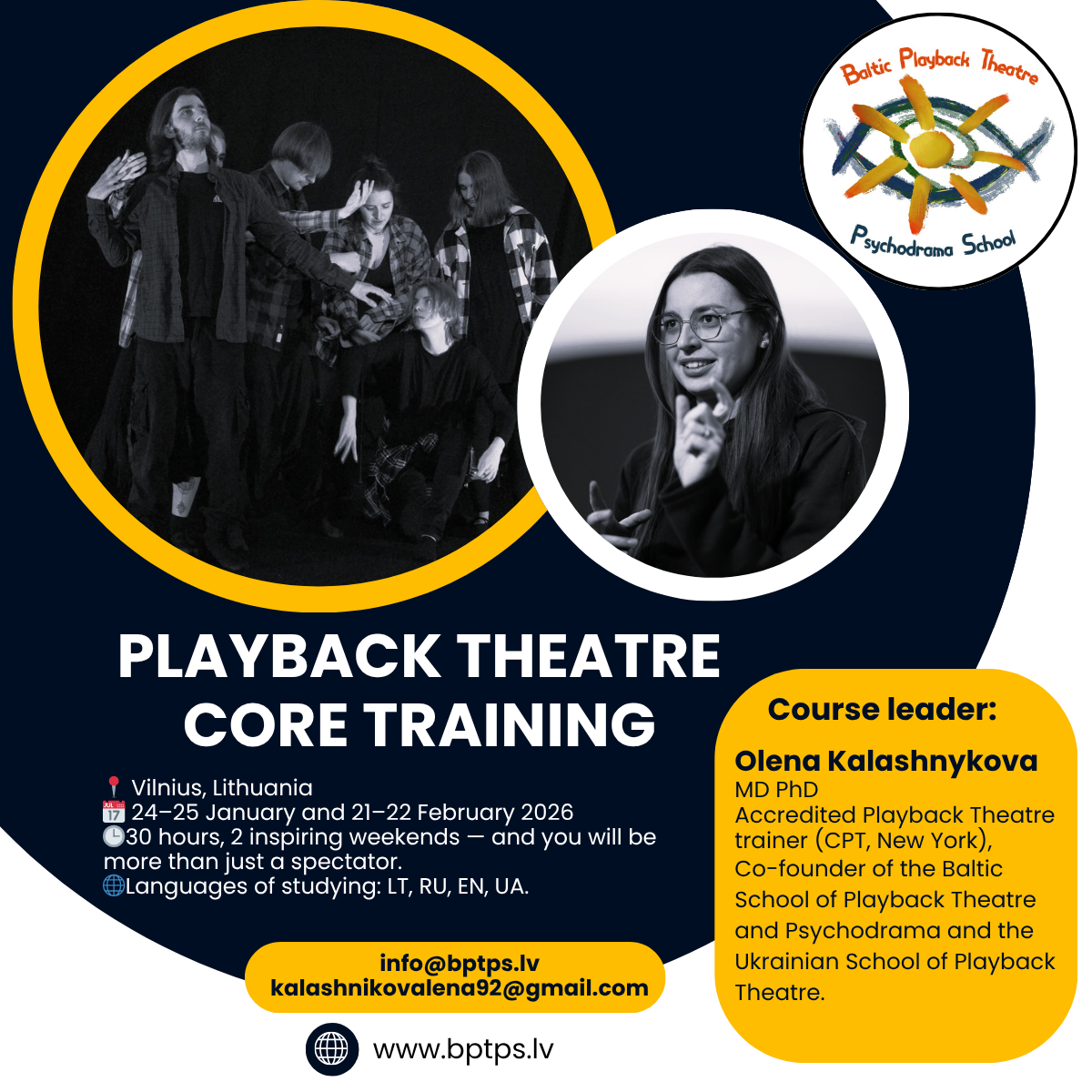 Playback Theatre Core training in Vilnius