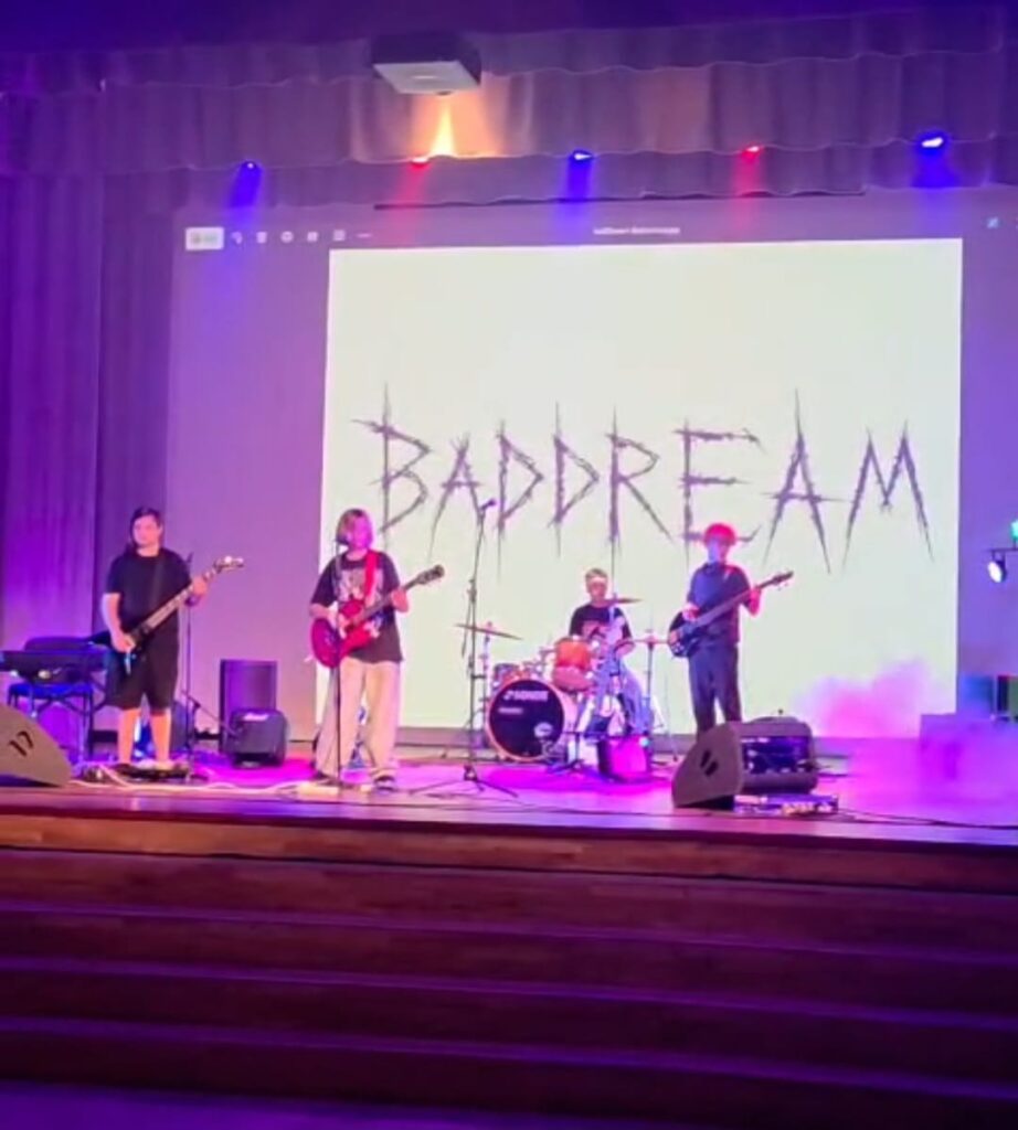 BaDDreams, a teenage rock band supported by the Baltic Playback School, at Rock Wave camp in Kaltene, Kurzeme
