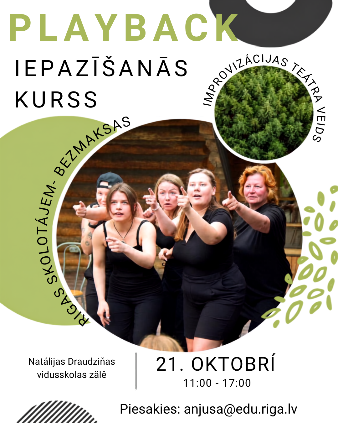 Playback introductory course for Riga teachers — free improvisational theatre course on 21 October, BPTPS